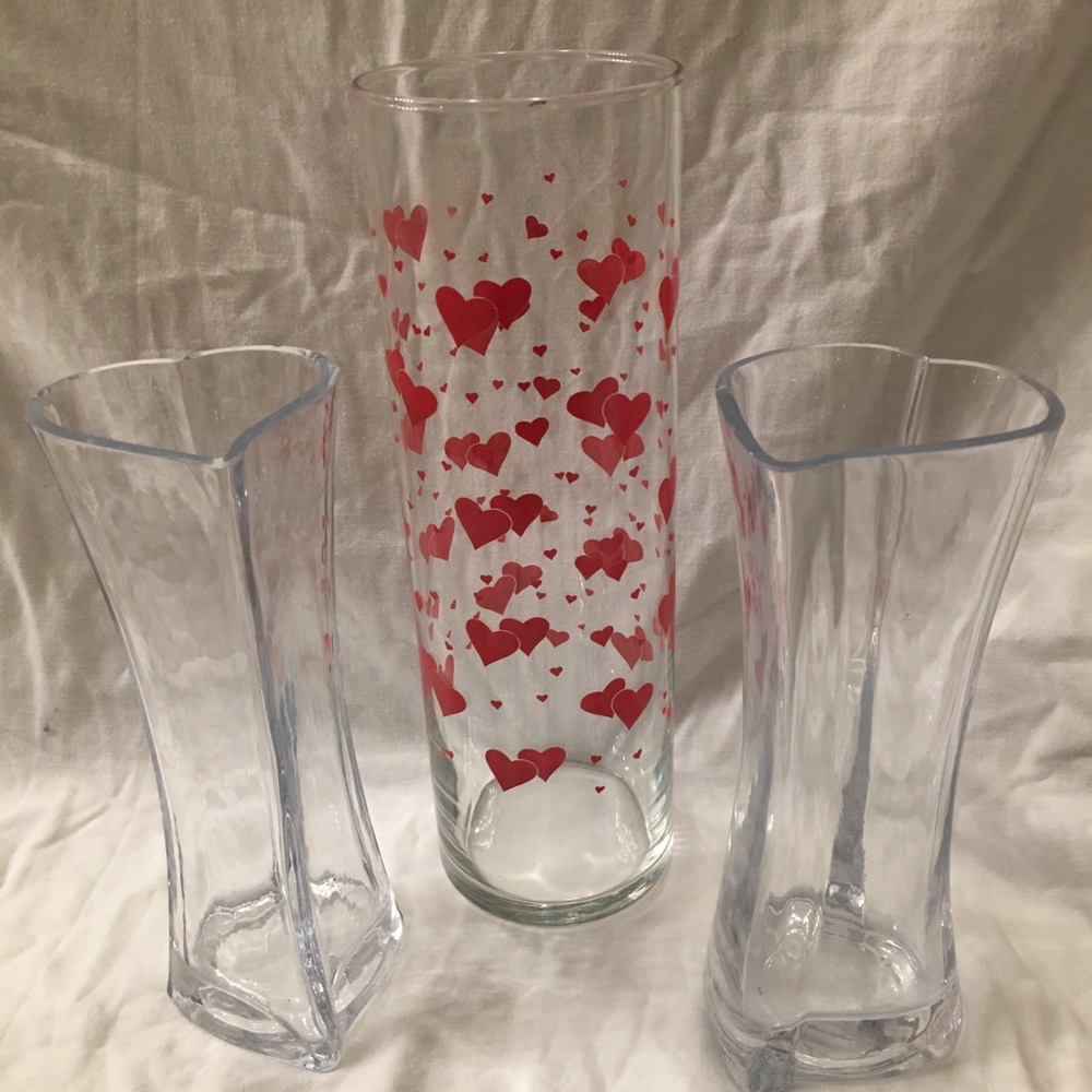 Heart shaped vases